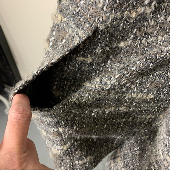 J jill tweed blazer jacket wool blend BGray Sz M Retro 60s Twee Classic - Picture 7 of 13